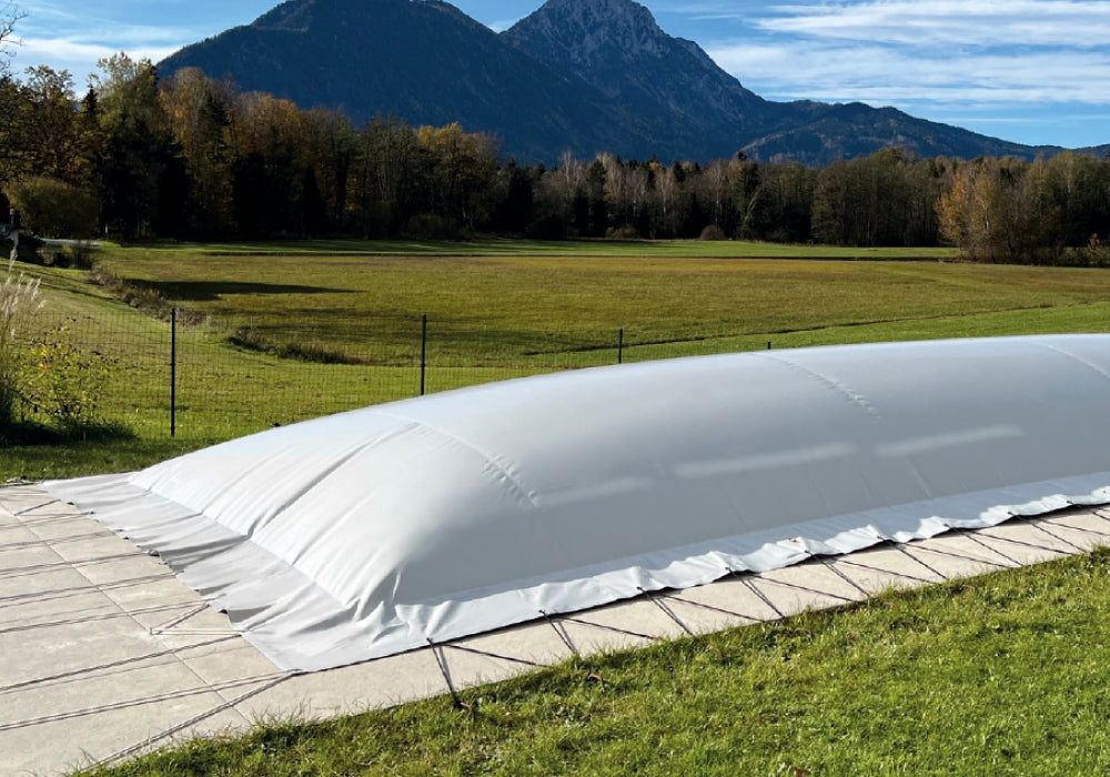 Aufblasbare Pool-Abdeckplane | Rechteckig | Hellgrau | Trend Pool Poolabdeckung