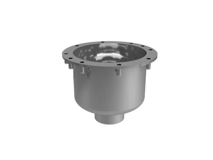 Behncke Bodenablauf Typ 190 Abgang unten inkl. Flansch und Blende