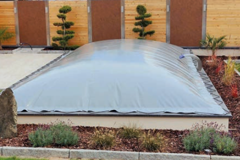 Aufblasbare Pool-Abdeckplane | Rechteckig | Hellgrau | Trend Pool Poolabdeckung