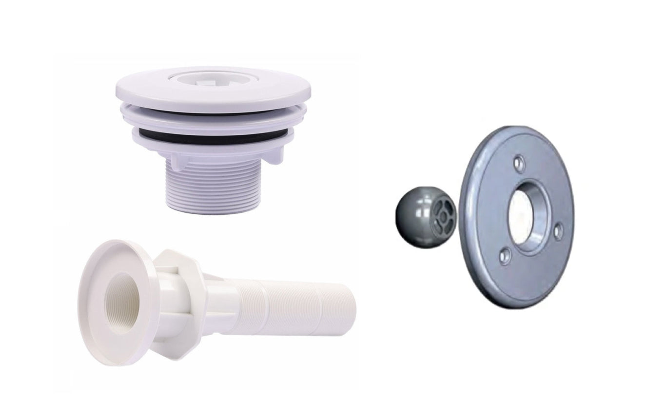 Pool Einlaufdüse + Wanddurchführung Set mit Multiflow-System | 300 mm