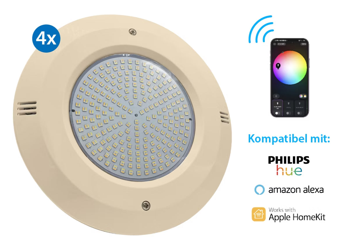 Smart Home Poollampen RGB + CCT | Philips Hue & Amazon Alexa | PAR 56