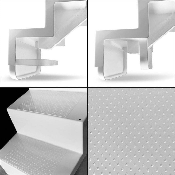 Pooltreppe Eleganz mit Randbefestigung | 60 x 180 cm | 1,58 - 1,74 Meter Beckentiefe