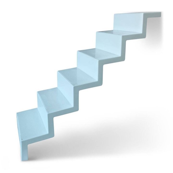 Pooltreppe Eleganz mit Randbefestigung | 60 x 180 cm | 1,58 - 1,74 Meter Beckentiefe