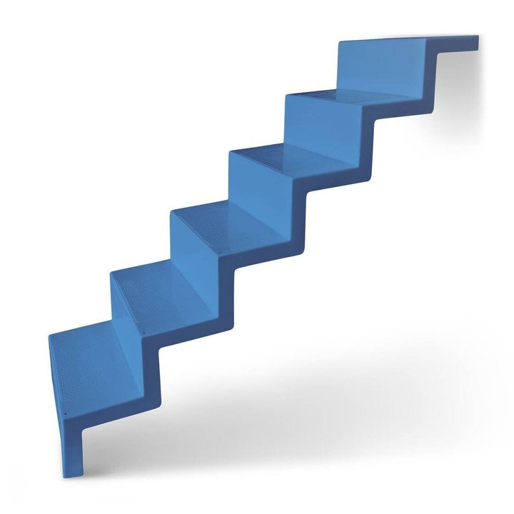 Pooltreppe Eleganz mit Randbefestigung | 60 x 180 cm | 1,58 - 1,74 Meter Beckentiefe