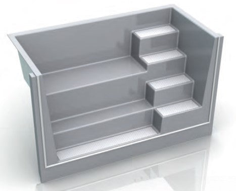 Pool Rechtecktreppe KANTO | 250 x 116,5 cm | bis 1,5 Meter Beckentiefe