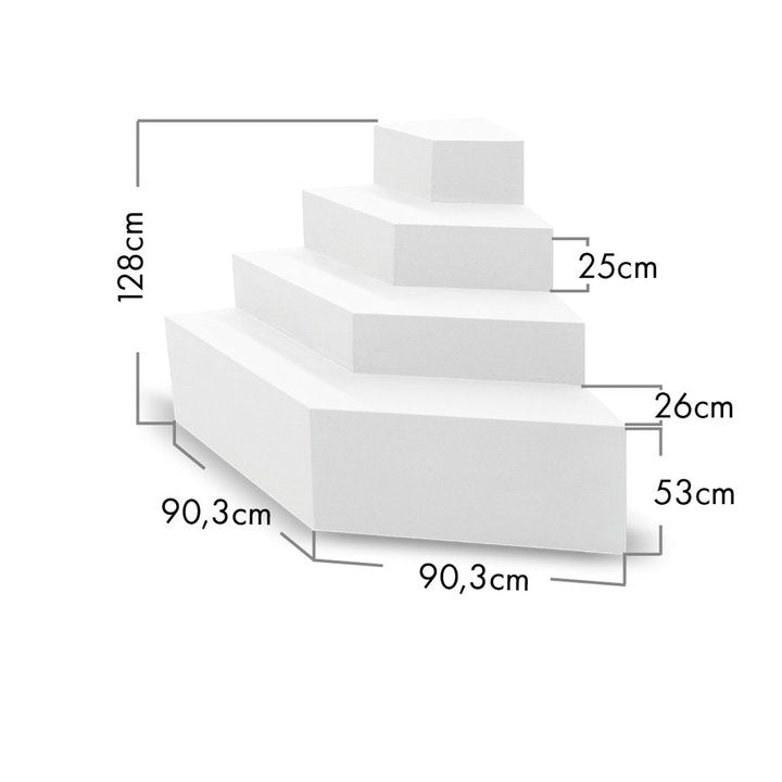 Pool Ecktreppe SMARAGD | 118 x 118 cm | 1,5 Meter Beckentiefe