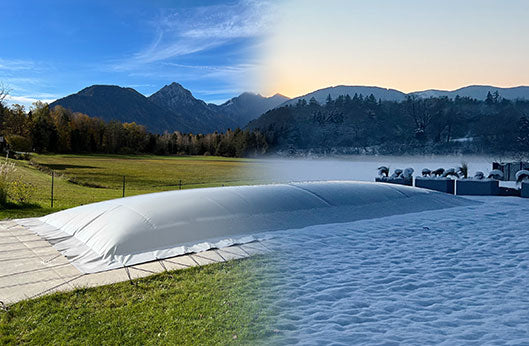 Aufblasbare Pool-Abdeckplane | Rechteckig | Hellgrau | Trend Pool Poolabdeckung