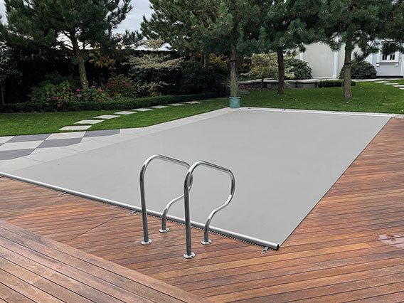 Trend Pool Stangenabdeckung | Rollschutzabdeckung "ExtraTop" | rechteckig | Hellgrau