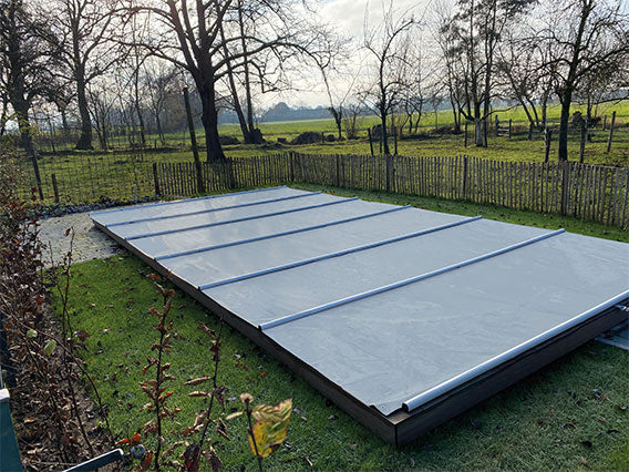 Trend Pool Stangenabdeckung | Rollschutzabdeckung "Segment" | rechteckig | Hellgrau