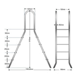 Aufstellleiter Edelstahl | 1.20 Meter | 2 x 4 Stufen