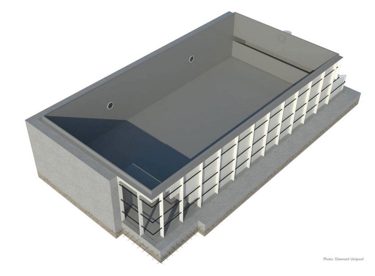PPline Becken 9,00 x 3,50 x 1,50 Meter | grau