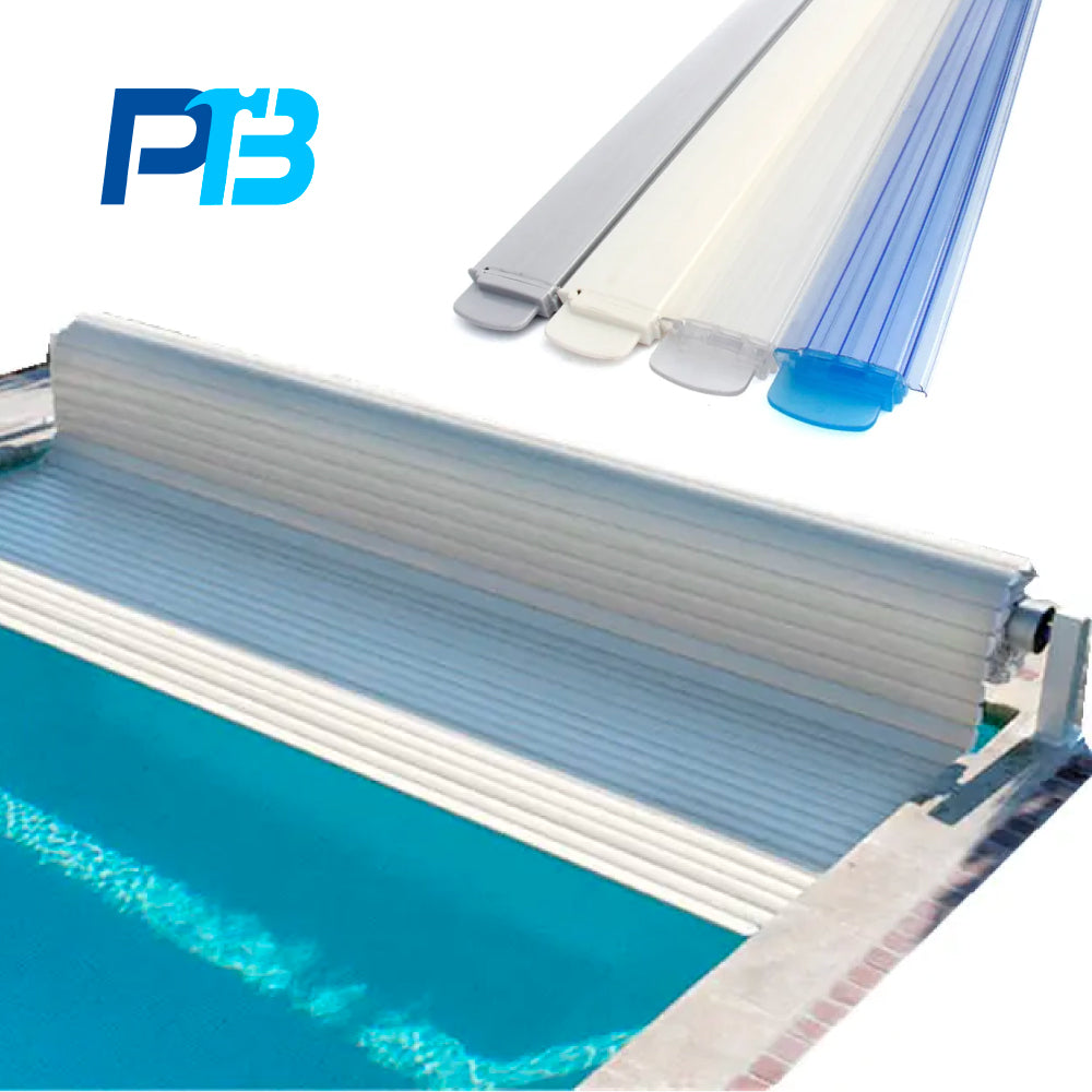 Oberflur Poolabdeckung Polycarbonat Lamellen | Elektrische Aufrollvorrichtung Rolladen