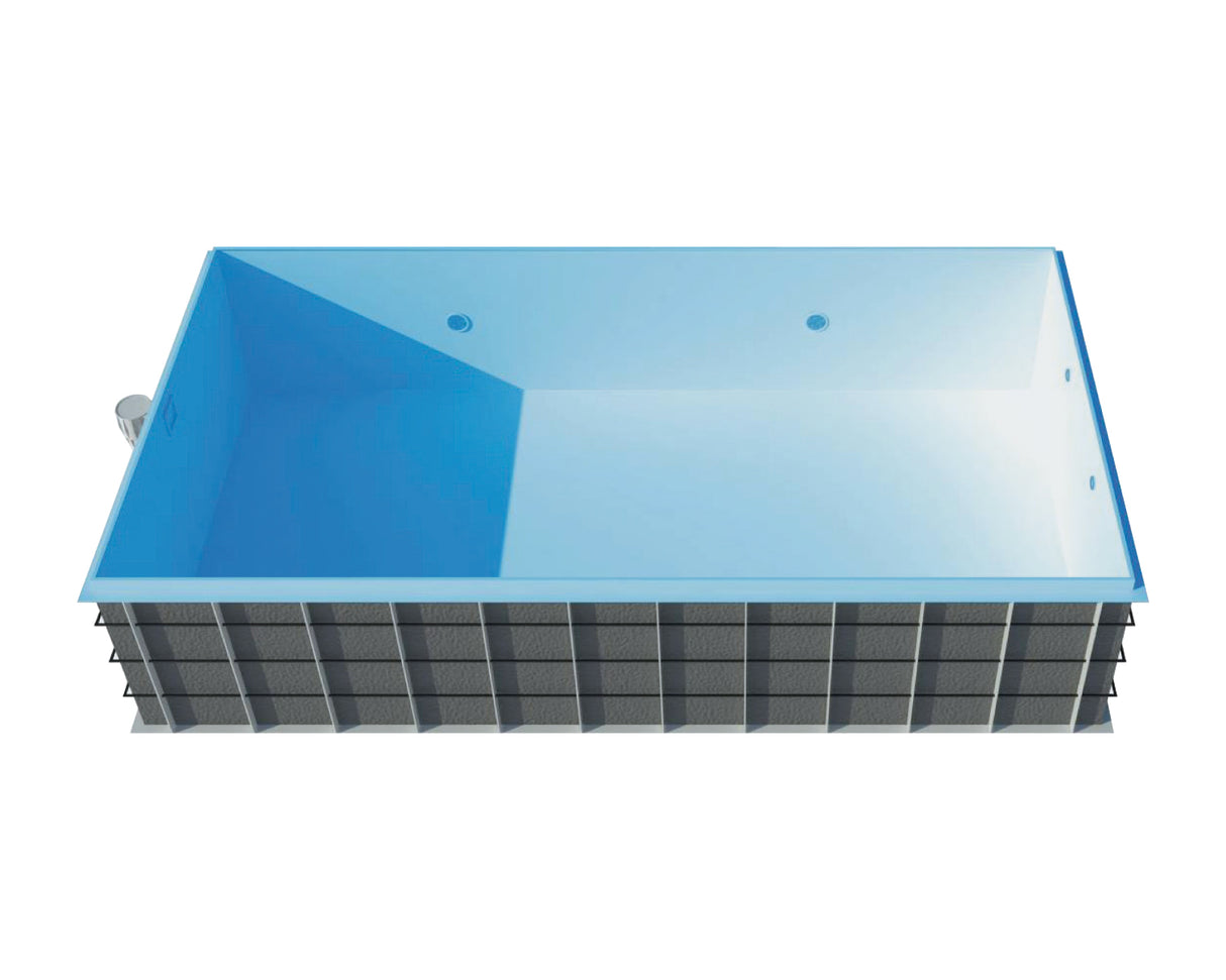 Polypropylen PP Pool | 1,5 Meter Tiefe | Skimmerbecken