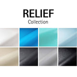 Relief Collection mit strukturierten Poolfolien in verschiedenen Farben und Oberflächen