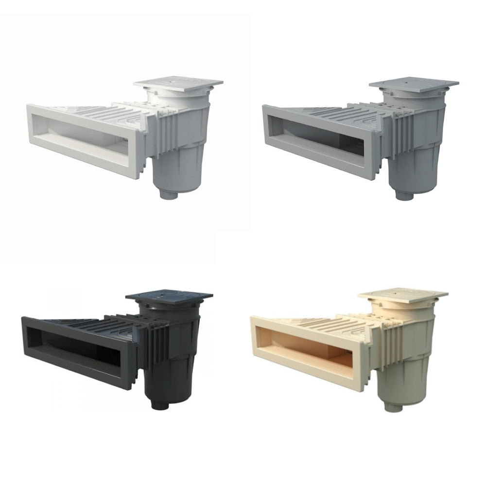 Astralpool Slim Skimmer Seaview ABS | 17,5 L | Messing Gewindehülsen | f. Folienbecken