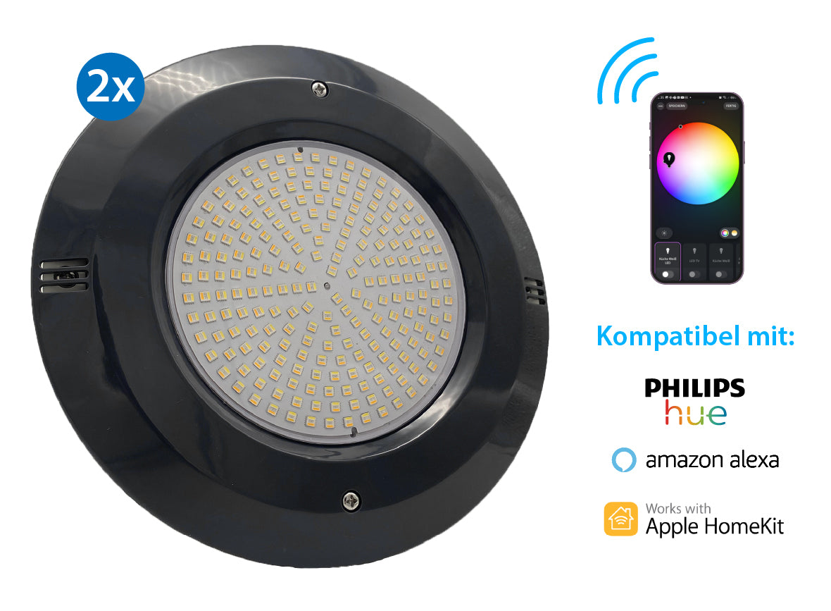 Smart Home Poollampen RGB + CCT | Philips Hue & Amazon Alexa | PAR 56