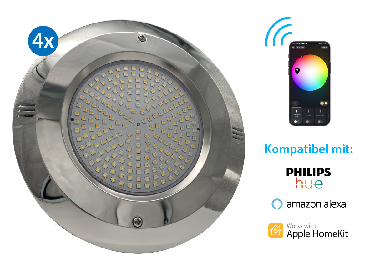 Smart Home Poollampen RGB + CCT | Philips Hue & Amazon Alexa | PAR 56