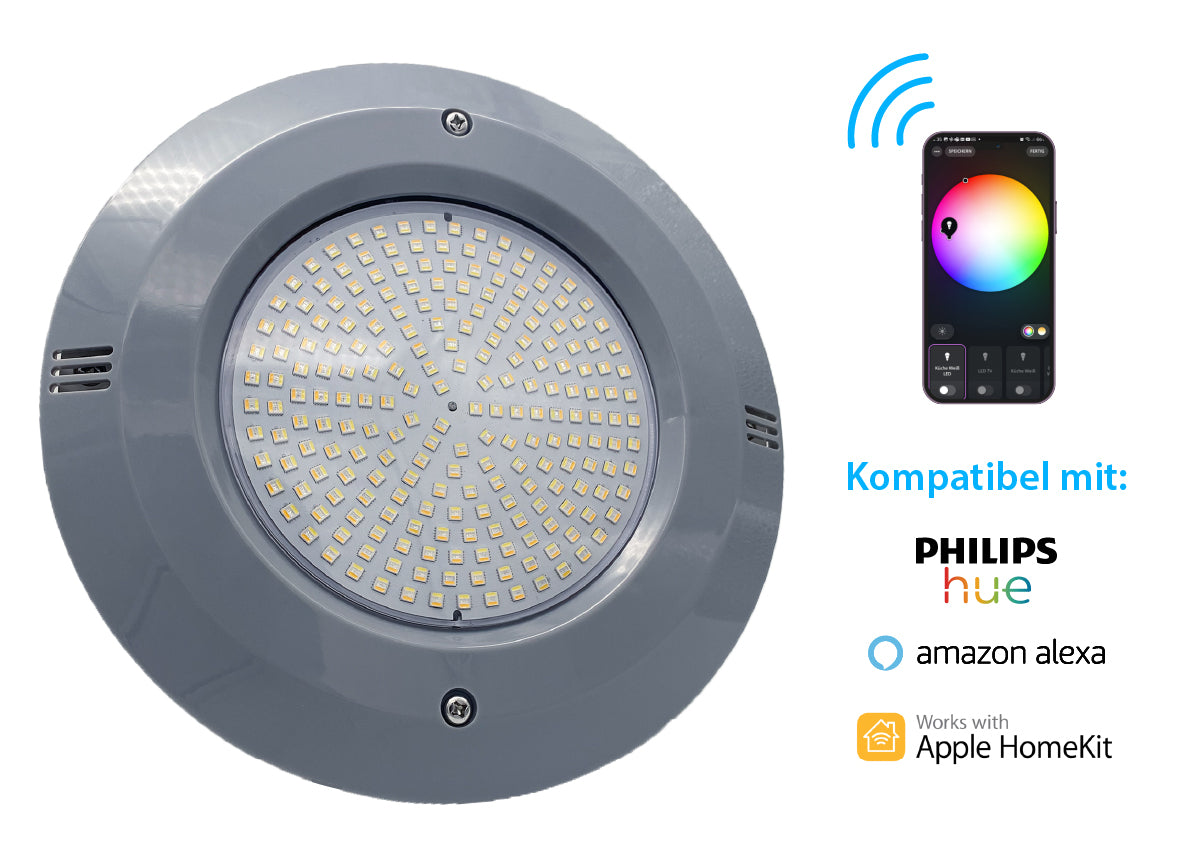 Smart Home Poollampen RGB + CCT | Philips Hue & Amazon Alexa | PAR 56