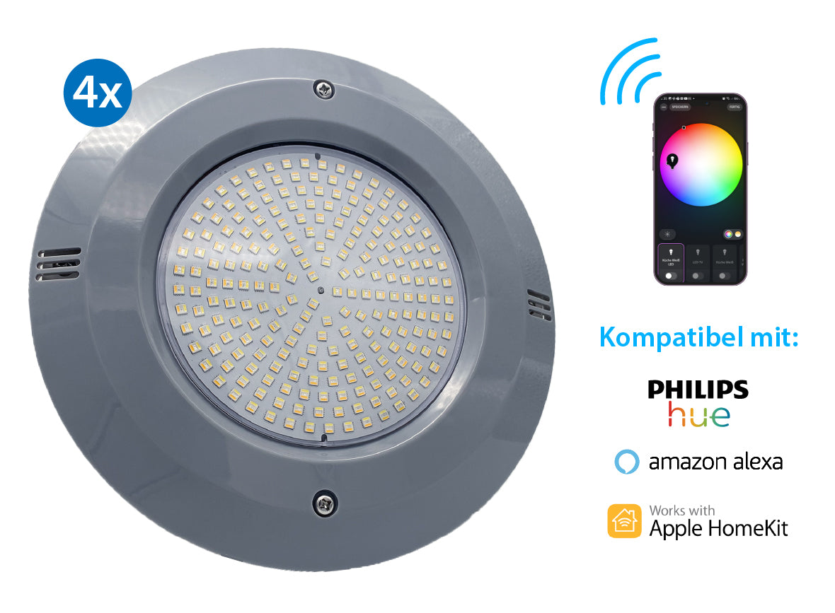 Smart Home Poollampen RGB + CCT | Philips Hue & Amazon Alexa | PAR 56