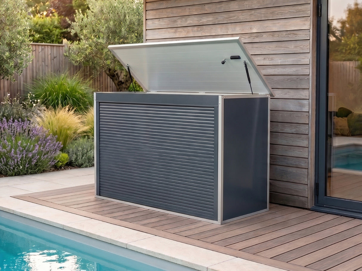 Pool Technikbox Exklusive | Elektrische Rolltür