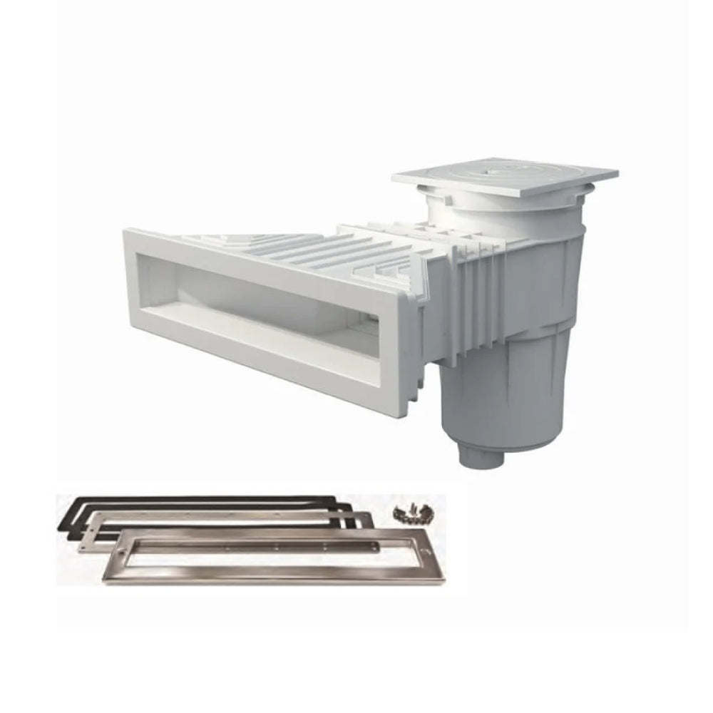 Astralpool Slim Skimmer Seaview ABS | 17,5 L | Messing Gewindehülsen | f. Folienbecken
