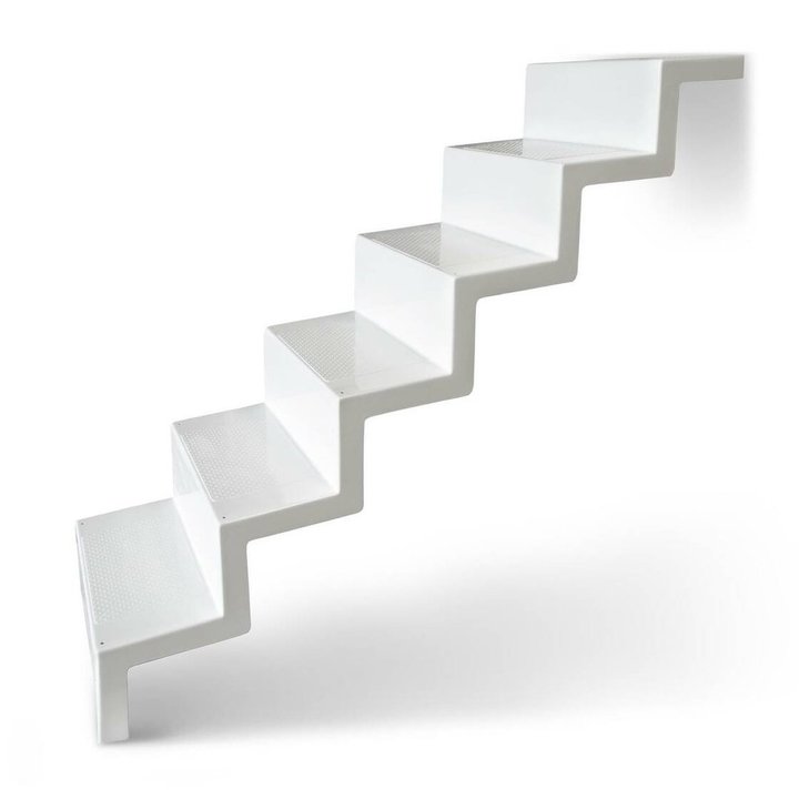 Pooltreppe Eleganz mit Randbefestigung | 60 x 180 cm | 1,58 - 1,74 Meter Beckentiefe