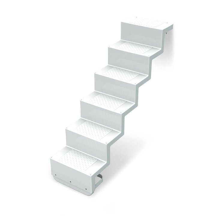 Pooltreppe Eleganz mit Randbefestigung | 60 x 180 cm | 1,58 - 1,74 Meter Beckentiefe