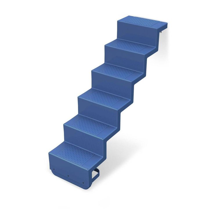 Pooltreppe Eleganz mit Randbefestigung | 60 x 180 cm | 1,58 - 1,74 Meter Beckentiefe