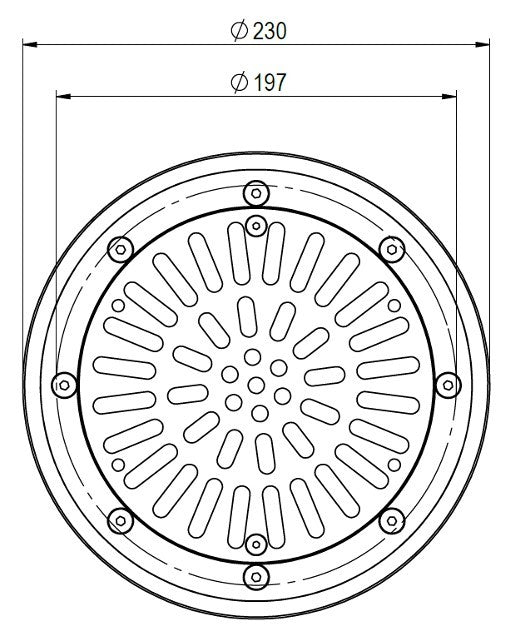 VA-Blende für Pool Bodenablauf | Ø 210 mm