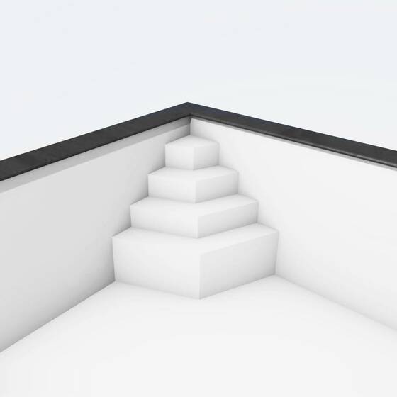Pool Ecktreppe SMARAGD | 118 x 118 cm | 1,5 Meter Beckentiefe