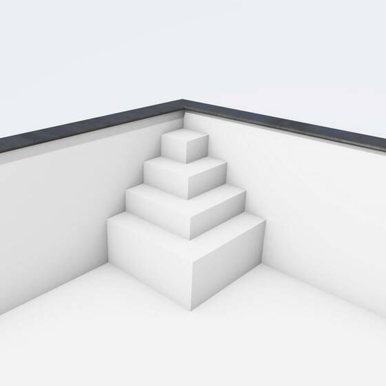 Pool Ecktreppe SMART | 118 x 118 cm | 1,5 Meter Beckentiefe